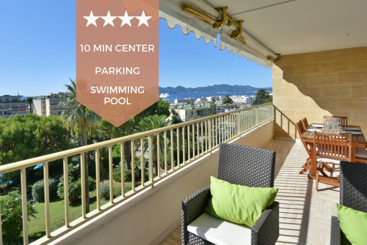 Close To Downtown Cannes Swimming Pool And Sea View Exterior photo